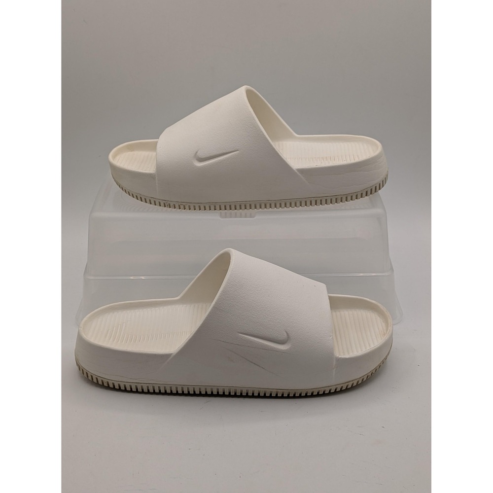 Nike Sandals Shoes Mens Size 9 White Slide Sandals Foam Cushioned Casual